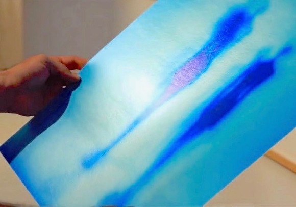 Detail view: The Persistence of Being #4 – First printed: 2020 (Cobalt/Blue) Edition 1/1 on iridescent metallic paper