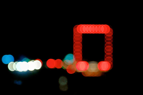 Blue, White & Red Square Lights - Twentynine Palms Highway - Morongo Valley, CA - 2015