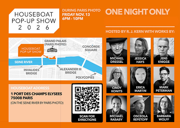 Houseboat Pop-Up Show – Paris Photo – Friday, Nov 13, 18-22h
