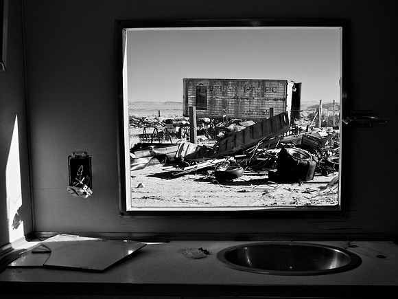 Scrapyard View – B&W – Trona, California – 2012