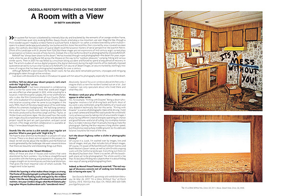 Artillery – A Room with a View: Osceola Refetoff's Fresh Eyes on the Desert – Jan-Feb 2017