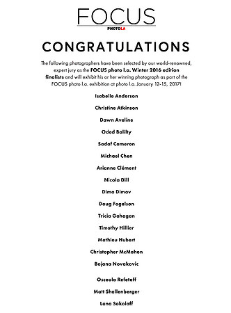 FOCUS Photo LA Award Finalists – Los Angeles, California – Winter 2016