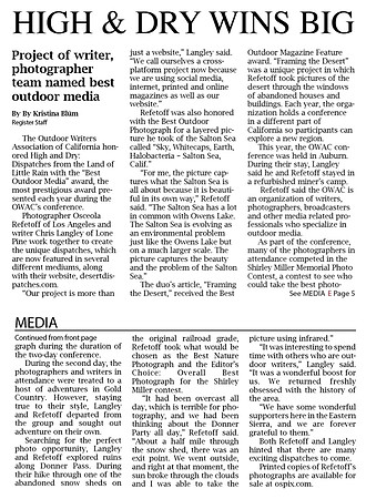 The Inyo Register – High & Dry Wins Big – Jun 2016