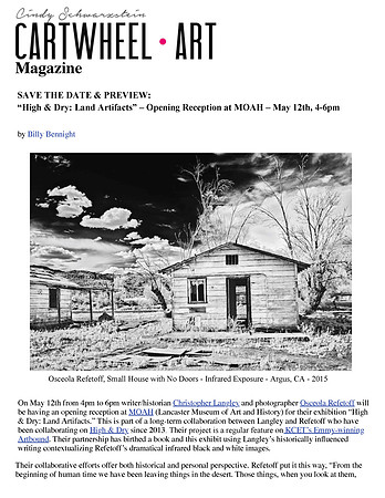 Cartwheel Art - Save the Date & Preview: “High & Dry: Land Artifacts” Opening Reception at MOAH - May 2018