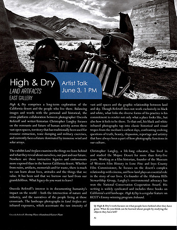 Exhibition Catalog – High & Dry: Land Artifacts – Museum of Art & History (MOAH) – Lancaster, California – 2018