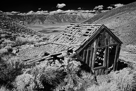 Mountain Shack Above Owens Lake – Infrared Exposure – Cerro Gordo, California – 2014
