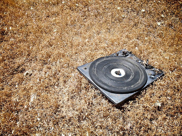 Turntable Abandoned in Dry Grass – Lancaster, CA – 2010