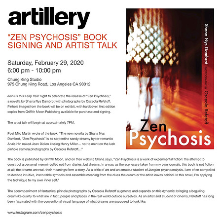 Artillery – Zen Psychosis Book Signing and Artist Talk – Feb 2020