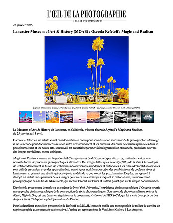 L'Oeil de la Photographie – Lancaster Museum of Art & History (MOAH) : Osceola Refetoff : Magic and Realism – Jan 2025