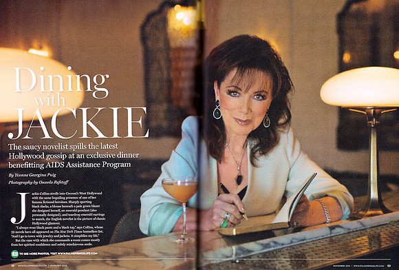 Jackie Collins – Dining with Jackie – Palm Springs Life Magazine – Nov 2013