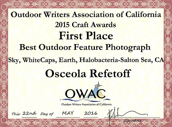 Outdoor Writers Association of California – Best Outdoor Feature Photograph – May 2016